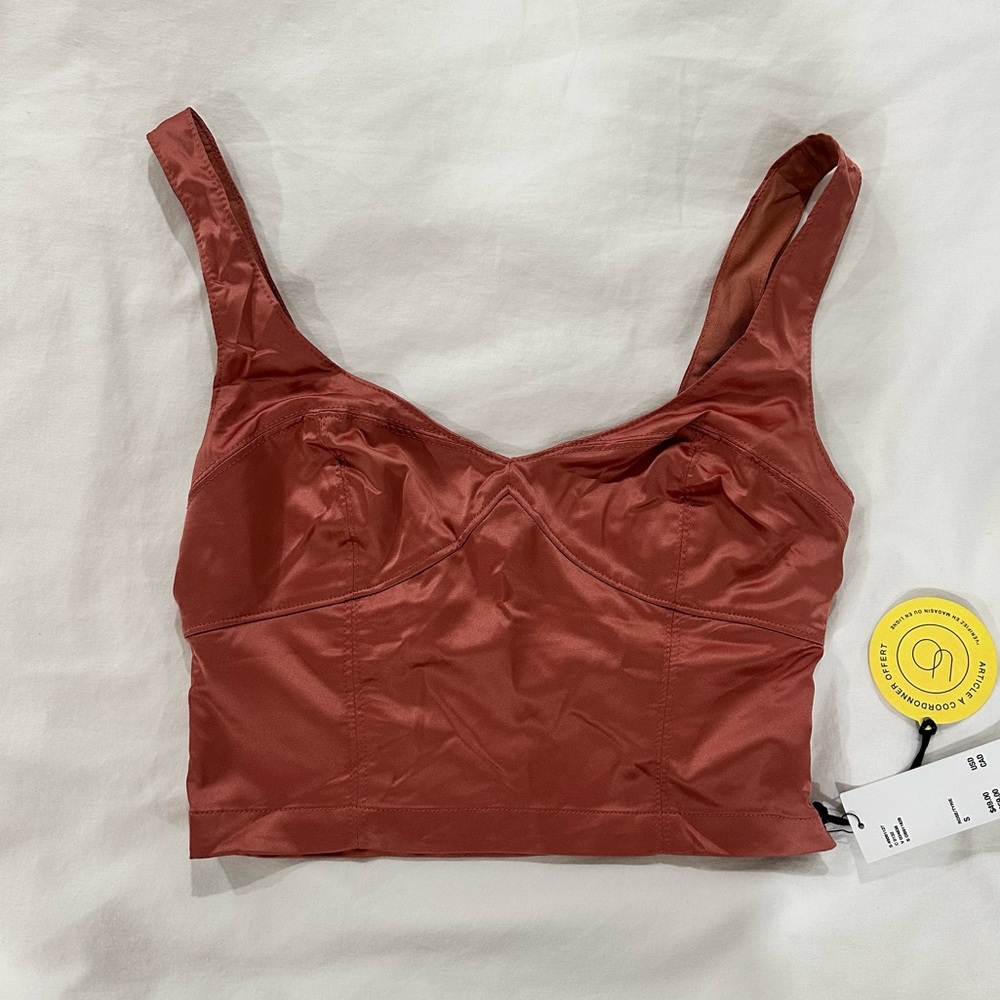 Urban Outfitters Rose Satin Crop top